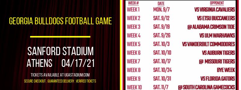 Georgia Bulldogs Football Game at Sanford Stadium tickets Georgia Bulldogs Football Game at Sanford Stadium